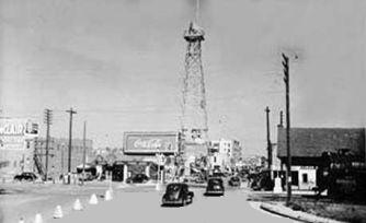 Oil derrick on Main St. in Ranger